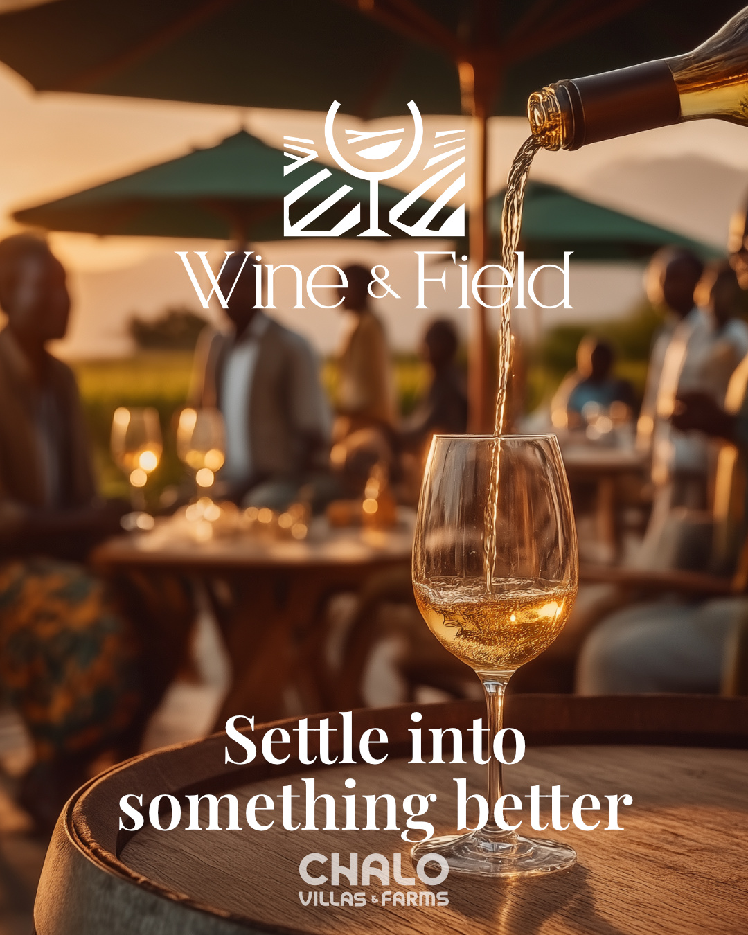 Wine service and tasting setup at Wine & Field